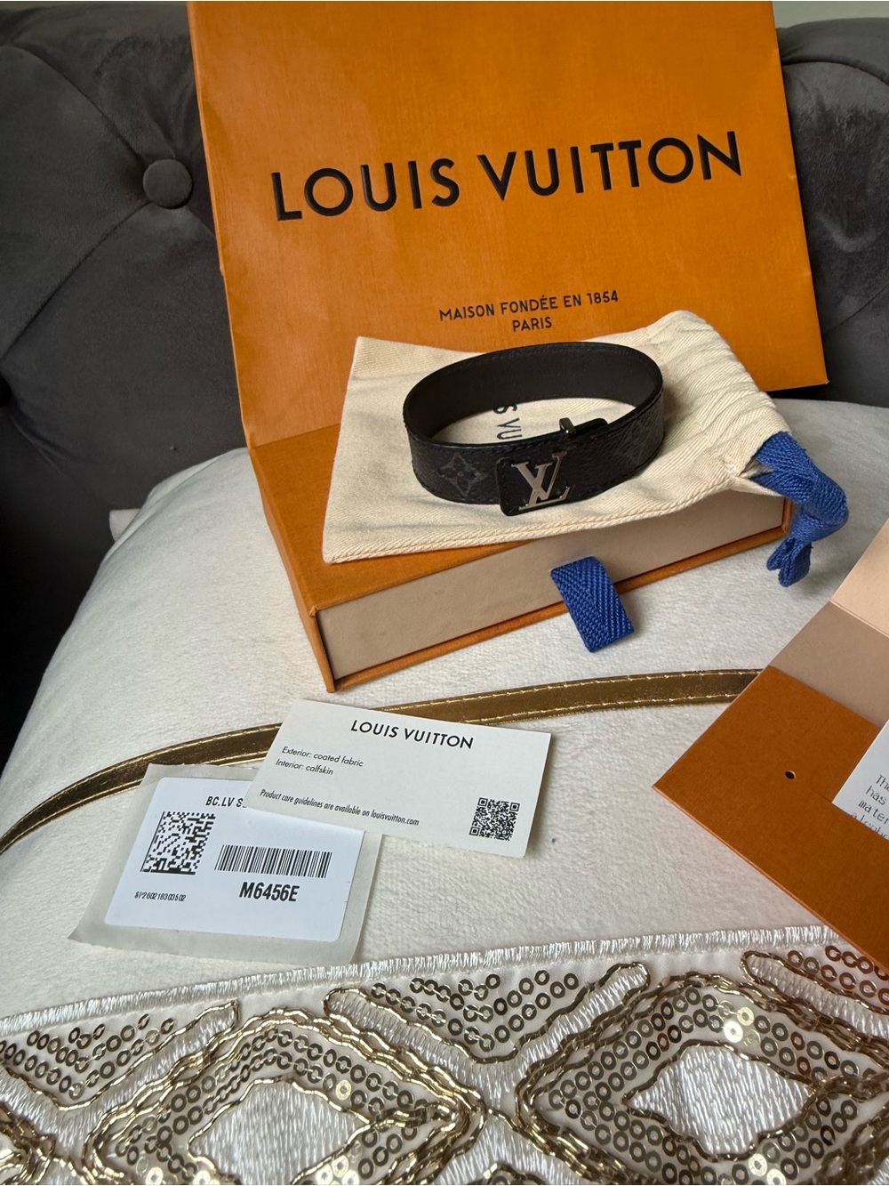Louis Vuitton Brown Monogram Canvas LV Buckle Bracelet - Picture 8 of 16